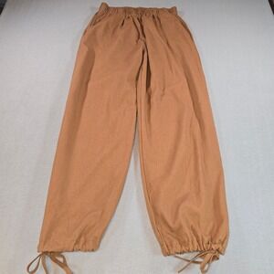 Unbranded Harem Jogger Pants Women Medium Brown Elastic Waist Drawstring Ankle